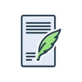 Color illustration icon for Regards, respectability and letter