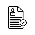Black line icon for Register, record and put