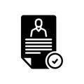 Black solid icon for Registered, certified and cataloged Royalty Free Stock Photo