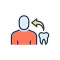 Color illustration icon for Relates, dentists  and tooth Royalty Free Stock Photo