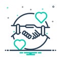 Mix icon for Relationship, connection and handshake Royalty Free Stock Photo