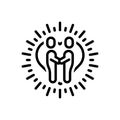 Black line icon for Relationship, relation and bond Royalty Free Stock Photo