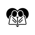 Black solid icon for Relationships, connection and relation Royalty Free Stock Photo