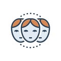 Color illustration icon for Relative, family and relation