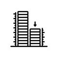 Black line icon for Relatively, building and architecture
