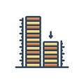 Color illustration icon for Relatively, building and architecture