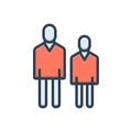 Color illustration icon for Relatively, friends and people Royalty Free Stock Photo