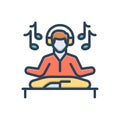 Color illustration icon for Relaxation, mental repose and stress