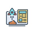 Color illustration icon for Released, escape and document