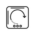 Black line icon for Reload, refresh and repeat