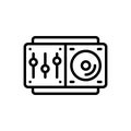 Black line icon for Remix, controlar and musical Royalty Free Stock Photo