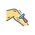 Color illustration icon for Removing, recapture and razor