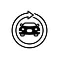 Black solid icon for Renewal, renovation and car Royalty Free Stock Photo