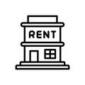 Black line icon for Rentals, rent and fare Royalty Free Stock Photo