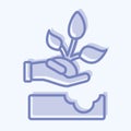 Icon Replant. related to Environment symbol. two tone style. simple illustration. conservation. earth. clean