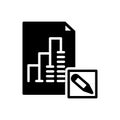 Black solid icon for Report, editor and proofread