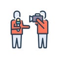 Color illustration icon for Reporters, newsman and newshawk