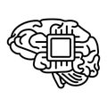 Icon Representing Artificial Intelligence, Neural Network, Computer Thinking