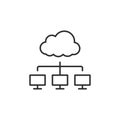 Icon Representing Cloud Computing Network Connection, Signifying Modern Digital Interactions Royalty Free Stock Photo