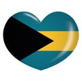 Icon representing heart button flag of Bahamas