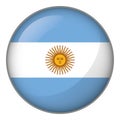 Icon representing location pin with the flag of Argentina Royalty Free Stock Photo