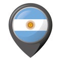 Icon representing location pin with the flag of Argentina Royalty Free Stock Photo