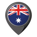Icon representing location pin with flag of Australia Royalty Free Stock Photo