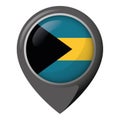 Icon representing location pin with the flag of Bahamas