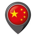 Icon representing location pin with the flag of China Royalty Free Stock Photo