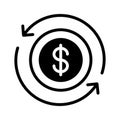 Icon representing a refund or return of money Royalty Free Stock Photo