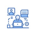 Remote Study Icon for Online Learning Royalty Free Stock Photo