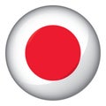 Icon representing round button flag of Japan. Ideal for catalogs of institutional