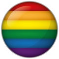 Icon representing round button LGBT flag