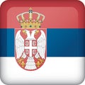 Icon representing square button flag of Serbia. Ideal for catalogs of institutional Royalty Free Stock Photo