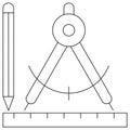 Icon of a compass, ruler, and pencil