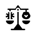 Balance between logic and emotion concept icon Royalty Free Stock Photo