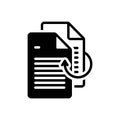 Black solid icon for Reprint, file and document Royalty Free Stock Photo
