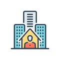 Color illustration icon for Resident, inhabitant and denizen Royalty Free Stock Photo