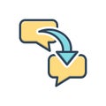 Color illustration icon for Respond, chat and bubble