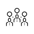 Black line icon for Respondents, defendant and chat Royalty Free Stock Photo