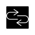 Black solid icon for Response, arrow and reply Royalty Free Stock Photo