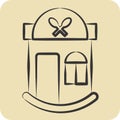 Icon Restaurant. related to Icon Building symbol. hand drawn style. simple design editable. simple illustration