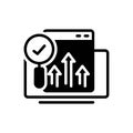 Black solid icon for Resulted, graph and data Royalty Free Stock Photo