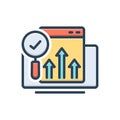 Color illustration icon for Resulted, graph and data Royalty Free Stock Photo