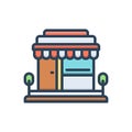 Color illustration icon for Retailop, sundry and outlet Royalty Free Stock Photo