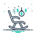 Mix icon for Retirement, rocking chair and armchair