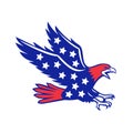 American Eagle Swooping Stars Icon Royalty Free Stock Photo