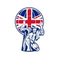 Atlas Carrying Globe British Union Jack Flag Royalty Free Stock Photo