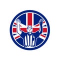 British American Football Referee Union Jack Flag Icon