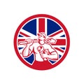 British Drainlayer Union Jack Flag Icon Royalty Free Stock Photo